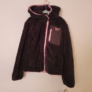 Reebok fleece zippered black Thick Warm sweater jacket Size 6X NWT